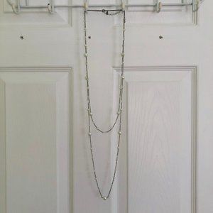 Long pearl & bead necklace from Express